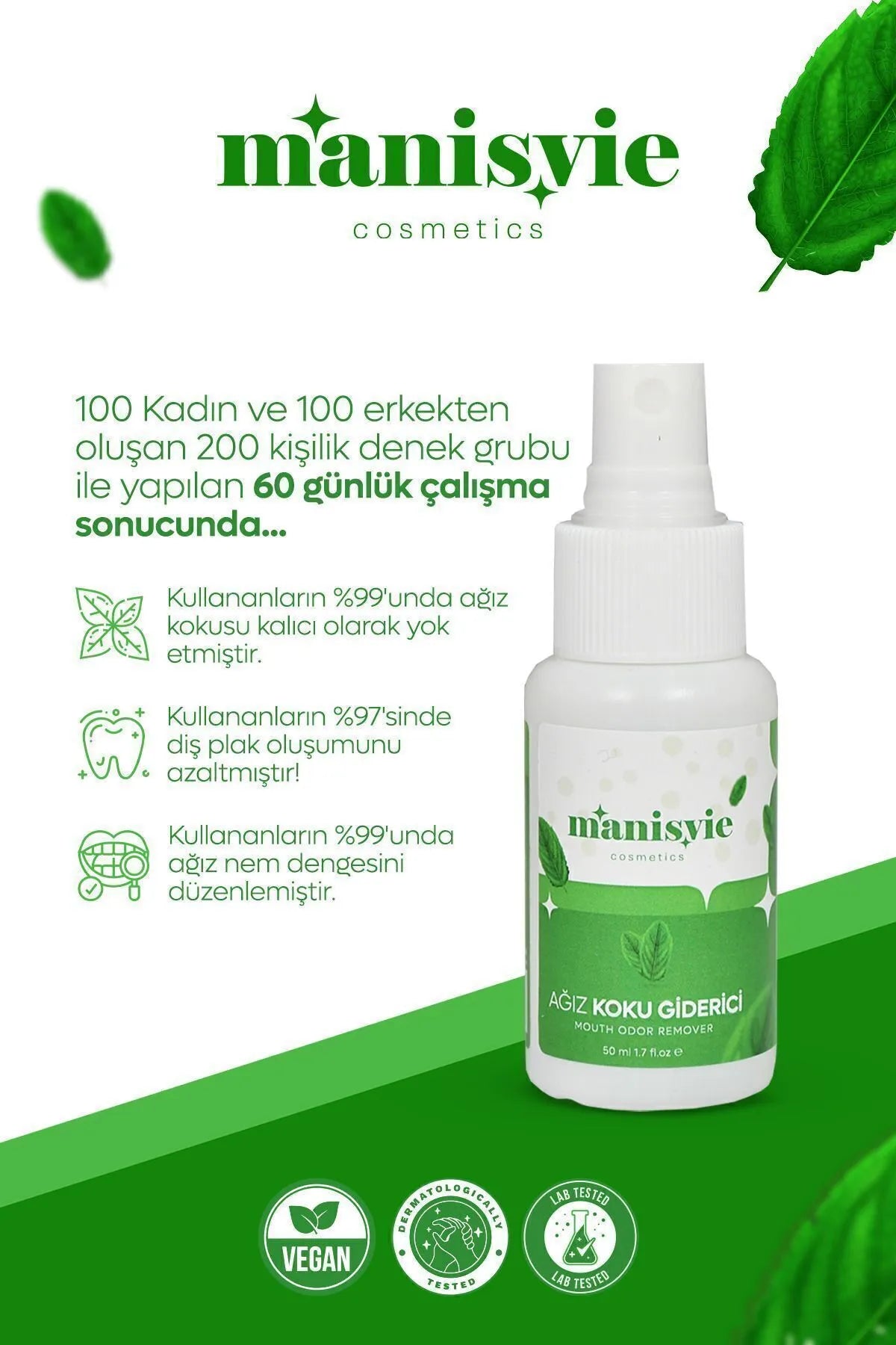 Ağız Kokusu Giderici Sprey 50ml (Alkolsüz)